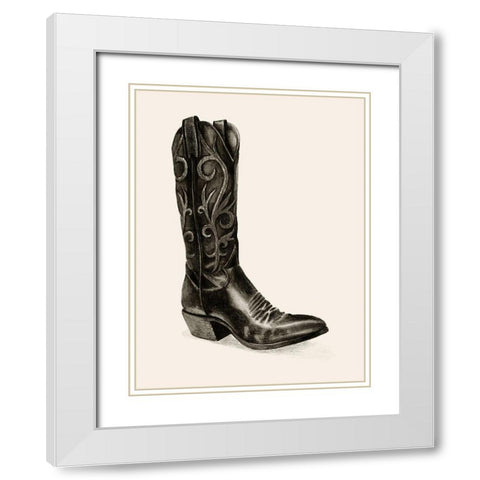 Shiny Boots I White Modern Wood Framed Art Print with Double Matting by Popp, Grace