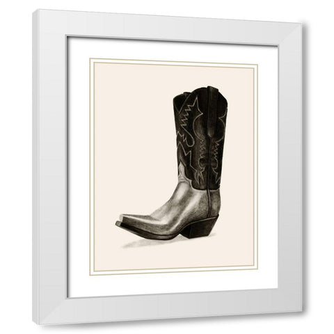 Shiny Boots II White Modern Wood Framed Art Print with Double Matting by Popp, Grace