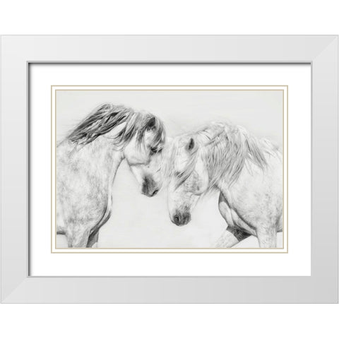 Equine Portrait I White Modern Wood Framed Art Print with Double Matting by PHBurchett