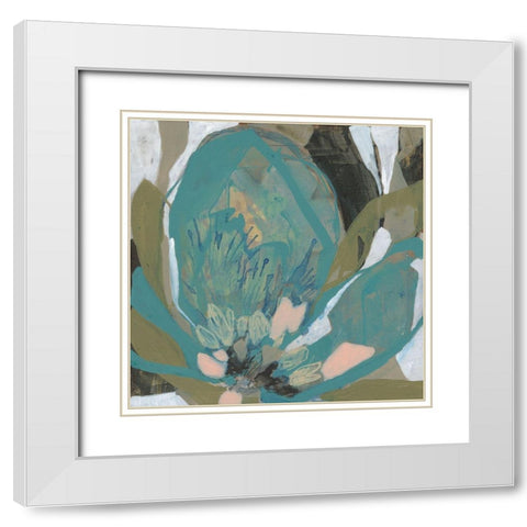 Petal Puzzle I White Modern Wood Framed Art Print with Double Matting by Goldberger, Jennifer