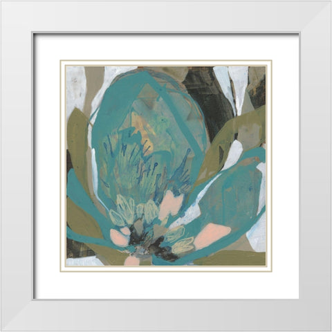 Petal Puzzle I White Modern Wood Framed Art Print with Double Matting by Goldberger, Jennifer