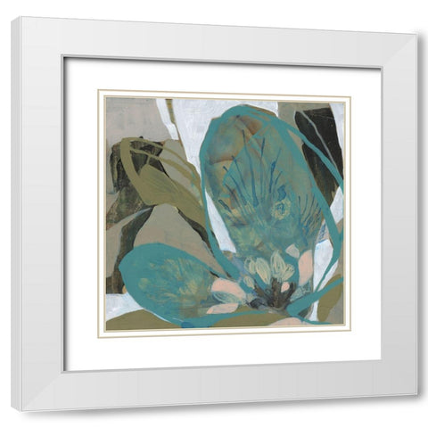 Petal Puzzle II White Modern Wood Framed Art Print with Double Matting by Goldberger, Jennifer