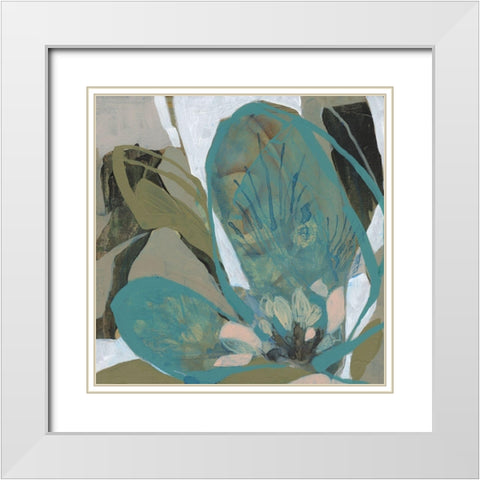 Petal Puzzle II White Modern Wood Framed Art Print with Double Matting by Goldberger, Jennifer