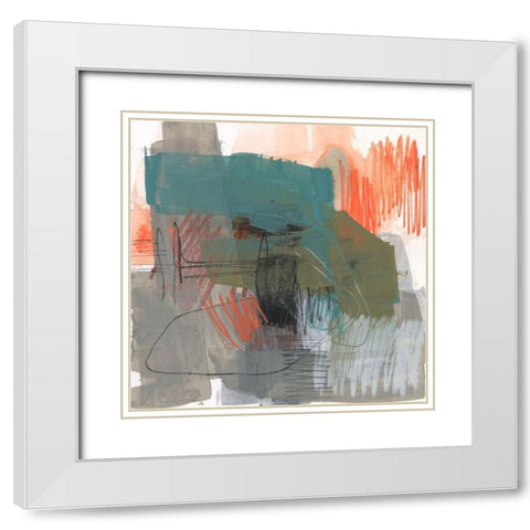 Central Fuse I White Modern Wood Framed Art Print with Double Matting by Goldberger, Jennifer