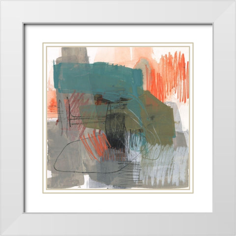 Central Fuse I White Modern Wood Framed Art Print with Double Matting by Goldberger, Jennifer