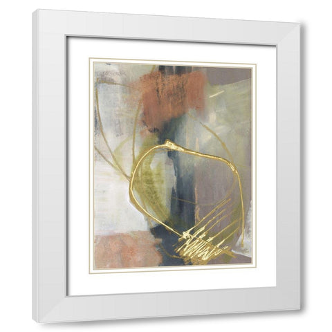 Burnished Loops I White Modern Wood Framed Art Print with Double Matting by Goldberger, Jennifer