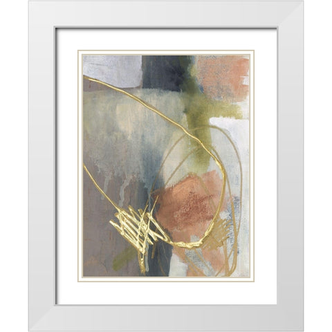 Burnished Loops II White Modern Wood Framed Art Print with Double Matting by Goldberger, Jennifer