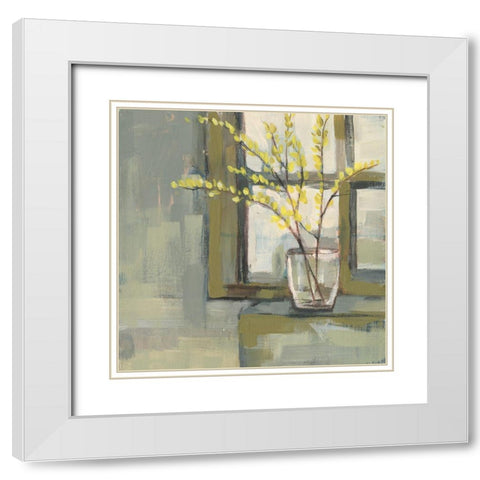 Sign of Spring I White Modern Wood Framed Art Print with Double Matting by Goldberger, Jennifer