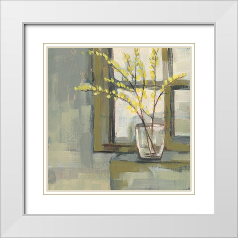 Sign of Spring I White Modern Wood Framed Art Print with Double Matting by Goldberger, Jennifer