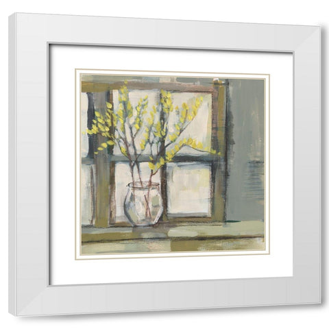 Sign of Spring II White Modern Wood Framed Art Print with Double Matting by Goldberger, Jennifer