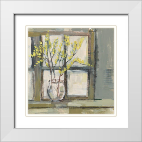 Sign of Spring II White Modern Wood Framed Art Print with Double Matting by Goldberger, Jennifer