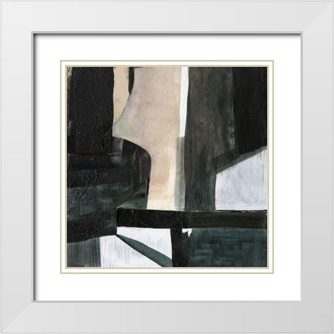 Deconstructed Ebony I White Modern Wood Framed Art Print with Double Matting by Goldberger, Jennifer