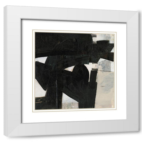 Deconstructed Ebony III White Modern Wood Framed Art Print with Double Matting by Goldberger, Jennifer