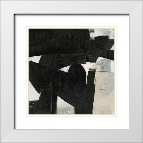 Deconstructed Ebony III White Modern Wood Framed Art Print with Double Matting by Goldberger, Jennifer