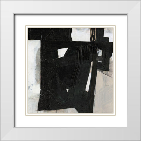 Deconstructed Ebony IV White Modern Wood Framed Art Print with Double Matting by Goldberger, Jennifer