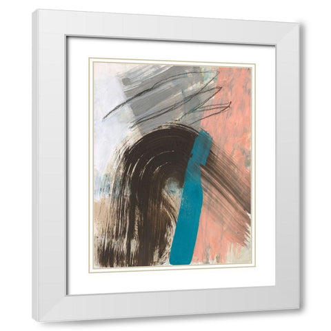 Swiped II White Modern Wood Framed Art Print with Double Matting by Goldberger, Jennifer