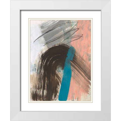 Swiped II White Modern Wood Framed Art Print with Double Matting by Goldberger, Jennifer