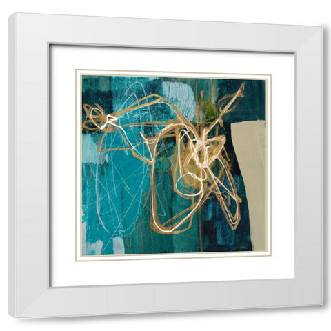 Blue Spectrum II White Modern Wood Framed Art Print with Double Matting by Goldberger, Jennifer