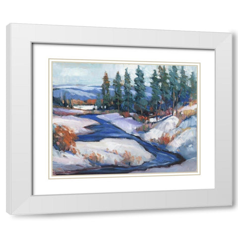 First Snow I White Modern Wood Framed Art Print with Double Matting by OToole, Tim