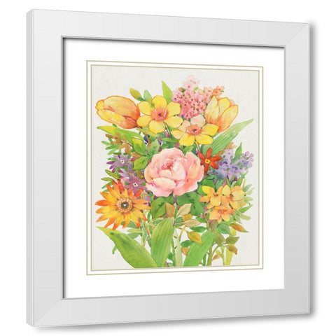 Floral Mix II White Modern Wood Framed Art Print with Double Matting by OToole, Tim