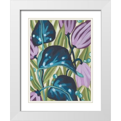 Tropical Jewels I White Modern Wood Framed Art Print with Double Matting by Vess, June Erica