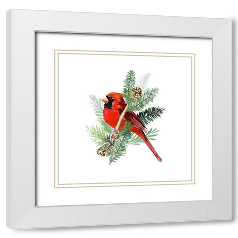 Winter Visitor IV White Modern Wood Framed Art Print with Double Matting by Barnes, Victoria