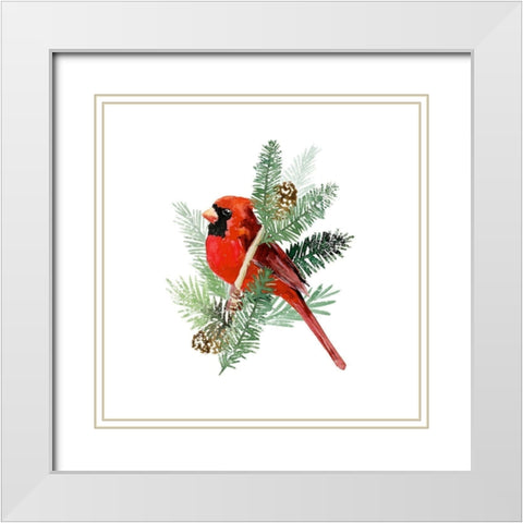 Winter Visitor IV White Modern Wood Framed Art Print with Double Matting by Barnes, Victoria