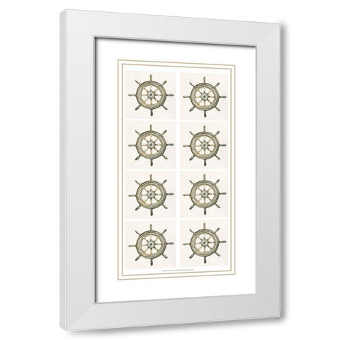 8-UP At the Helm II White Modern Wood Framed Art Print with Double Matting by Caroline, Emma