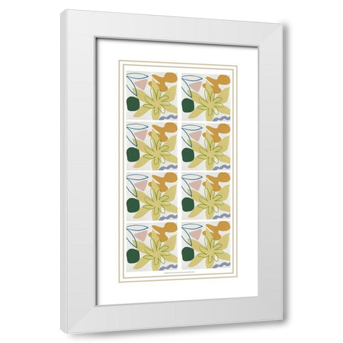 8-UP Flower Petals I White Modern Wood Framed Art Print with Double Matting by Wang, Melissa