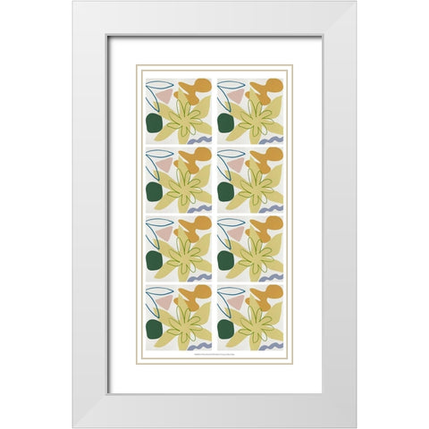 8-UP Flower Petals I White Modern Wood Framed Art Print with Double Matting by Wang, Melissa