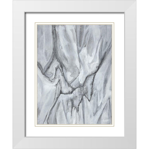 Marbled White I White Modern Wood Framed Art Print with Double Matting by Goldberger, Jennifer