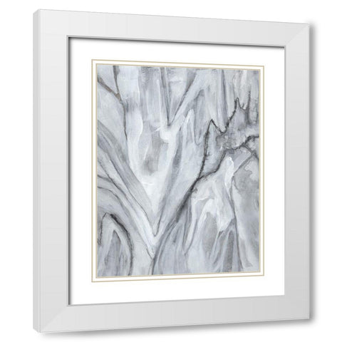 Marbled White II White Modern Wood Framed Art Print with Double Matting by Goldberger, Jennifer