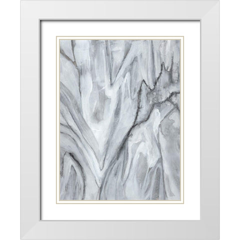 Marbled White II White Modern Wood Framed Art Print with Double Matting by Goldberger, Jennifer