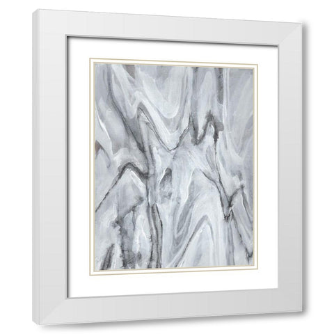 Marbled White IV White Modern Wood Framed Art Print with Double Matting by Goldberger, Jennifer