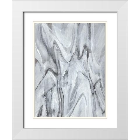 Marbled White IV White Modern Wood Framed Art Print with Double Matting by Goldberger, Jennifer