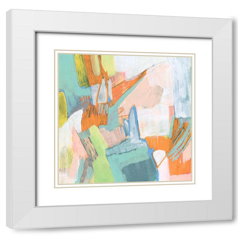 Candied Sherbet II White Modern Wood Framed Art Print with Double Matting by Goldberger, Jennifer