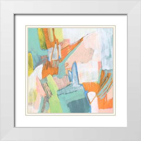 Candied Sherbet II White Modern Wood Framed Art Print with Double Matting by Goldberger, Jennifer