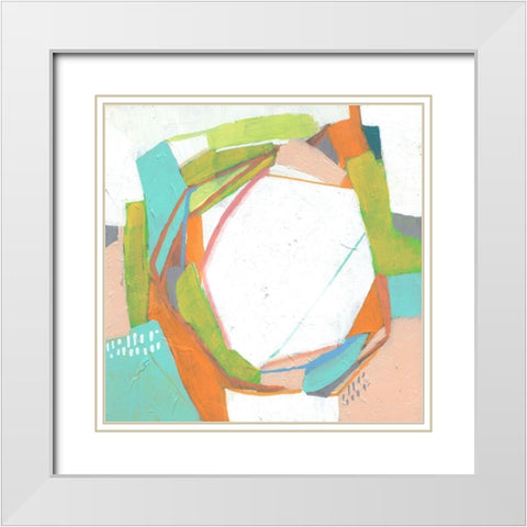 Candy Whorl II White Modern Wood Framed Art Print with Double Matting by Goldberger, Jennifer