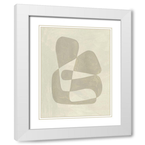 Soft Shape II White Modern Wood Framed Art Print with Double Matting by Caroline, Emma