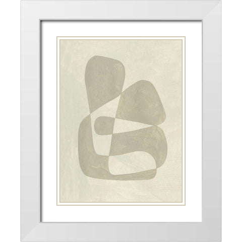 Soft Shape II White Modern Wood Framed Art Print with Double Matting by Caroline, Emma