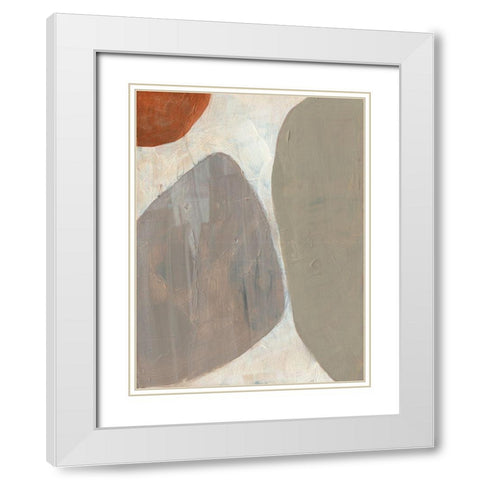 Three Stones I White Modern Wood Framed Art Print with Double Matting by Goldberger, Jennifer