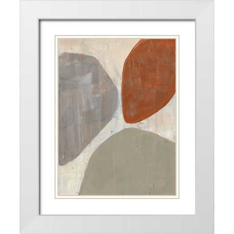 Three Stones II White Modern Wood Framed Art Print with Double Matting by Goldberger, Jennifer