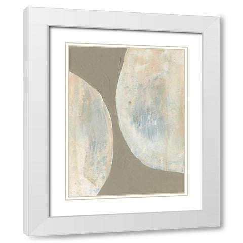 Split Orbs II White Modern Wood Framed Art Print with Double Matting by Goldberger, Jennifer