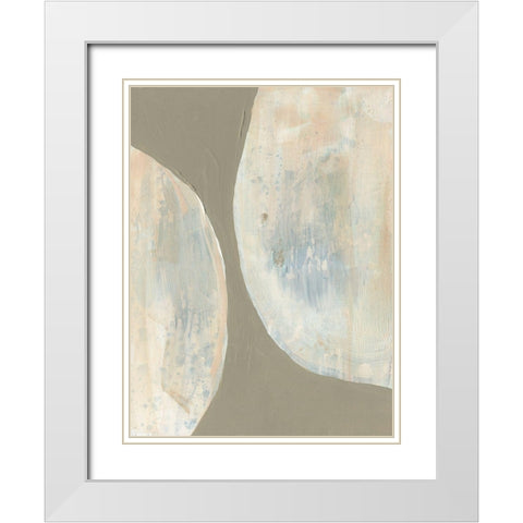 Split Orbs II White Modern Wood Framed Art Print with Double Matting by Goldberger, Jennifer