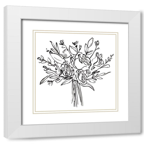 Bouquet a Day I White Modern Wood Framed Art Print with Double Matting by Warren, Annie