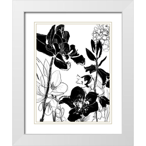 Monotype Garden II White Modern Wood Framed Art Print with Double Matting by Vess, June Erica