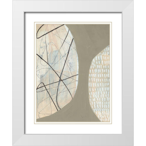 Orb Patterns II White Modern Wood Framed Art Print with Double Matting by Goldberger, Jennifer