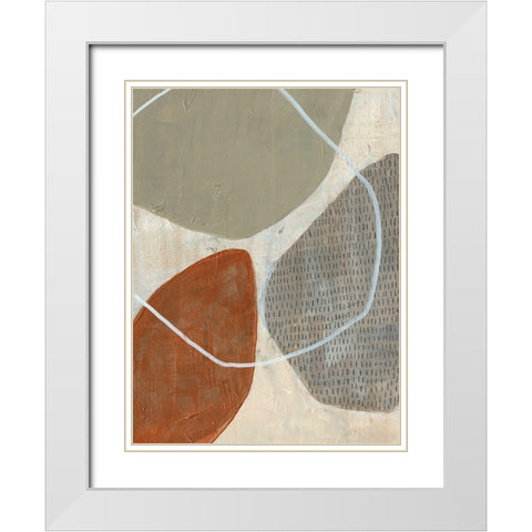 Marked Stones II White Modern Wood Framed Art Print with Double Matting by Goldberger, Jennifer