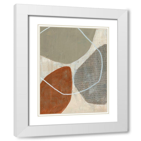 Marked Stones II White Modern Wood Framed Art Print with Double Matting by Goldberger, Jennifer