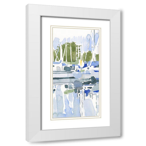 Sailboat Reflections I White Modern Wood Framed Art Print with Double Matting by Caroline, Emma